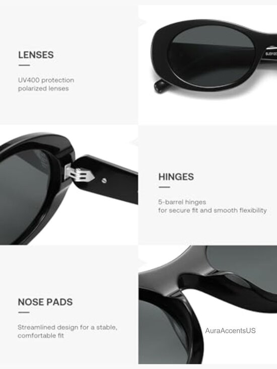 Oval Polarized Sunglasses UV400 Protective Women Men Acetate Frame main image 6